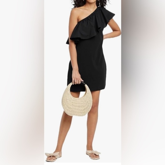 A New Day Women's One Shoulder Ruffle Sleeveless Mini Dress- Black/ Size Small - Picture 1 of 7